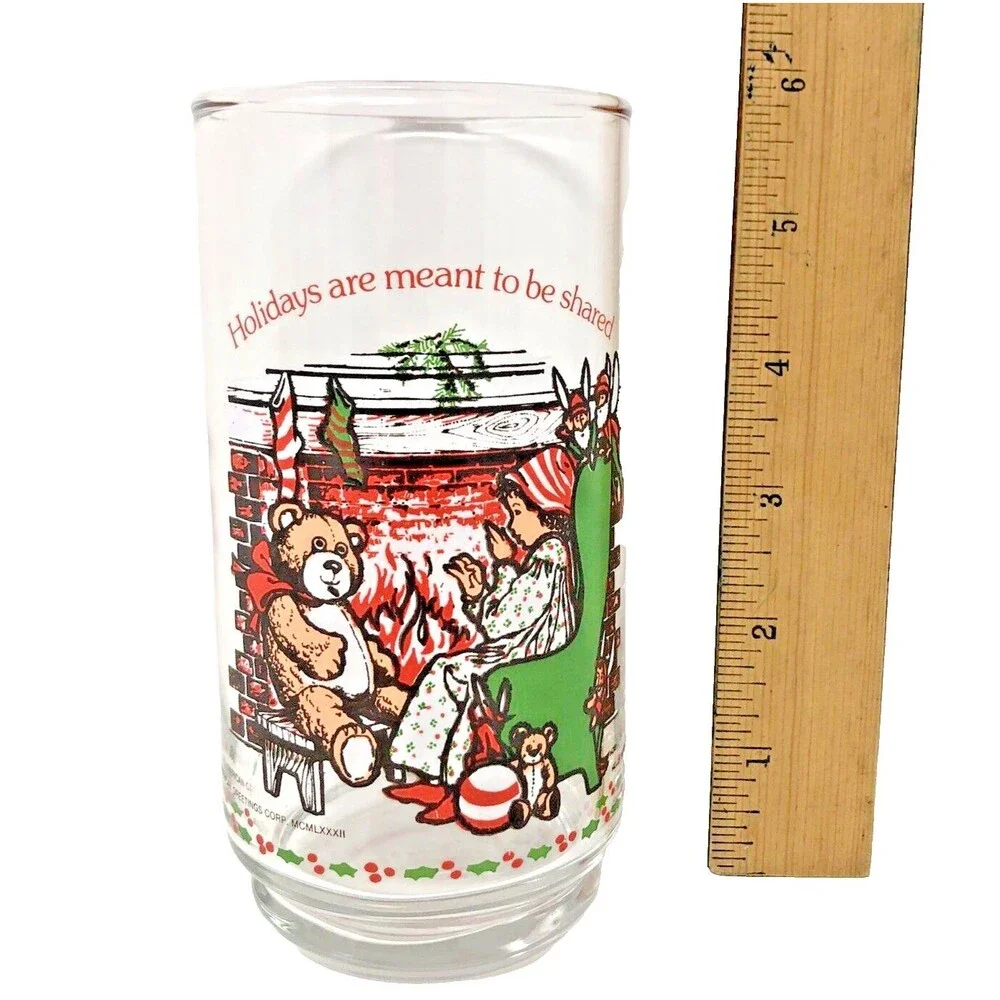 VTG Christmas Holly Hobbie Limited Edtion Coke Tumblers American Greetings Set 4